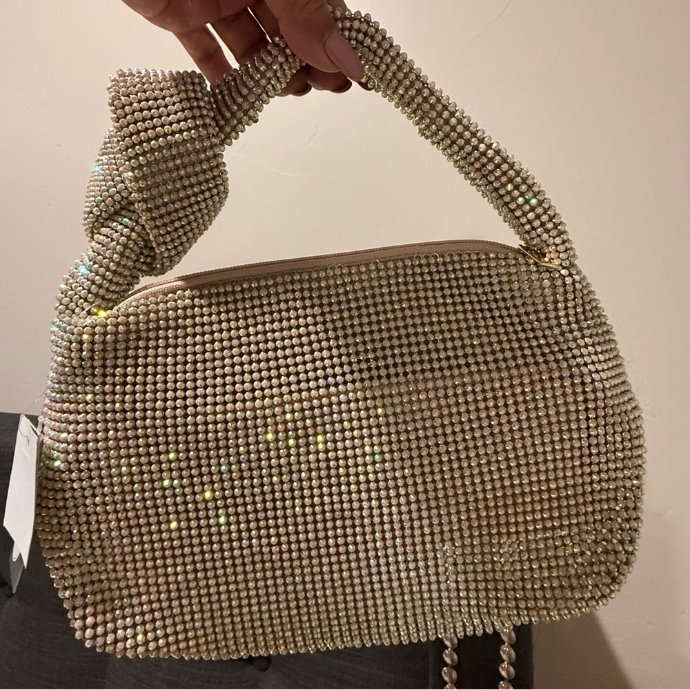 Jessica McClintock Etta Knotted Rhinestone Shoulder Bag